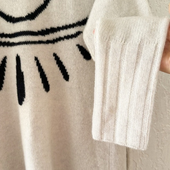 Skull Cashmere Jansen Eye Cardigan Duster Sweater Open Front Long Boho Cream XS - Picture 9 of 13